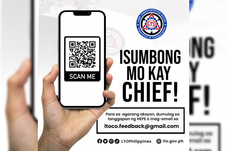 Isumbong Mo Kay Chief online complaint platform QR code