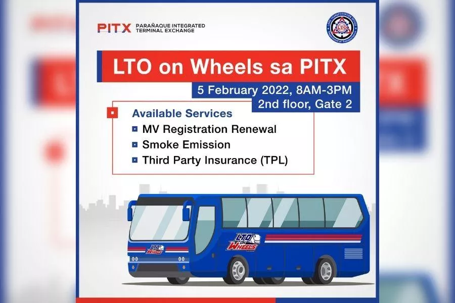 A picture of the official announcement for the LTO on Wheels' PITX visit this weekend