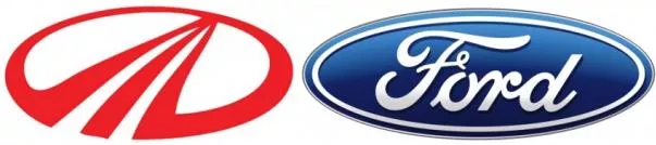 Ford and Mahindra emblems