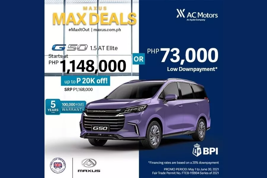 Maxus G50 June 2021 promo
