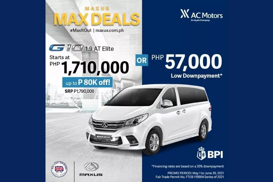 Maxus G10 June 2021 promo