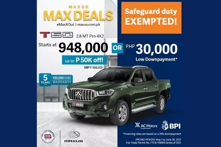 Maxus T60 June 2021 promo