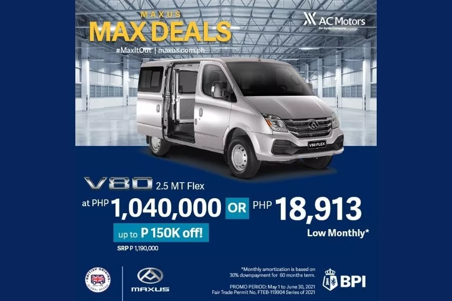 Maxus V80 June 2021 promo