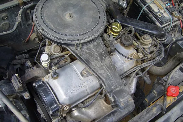 A picture of the Mazda 323's engine.