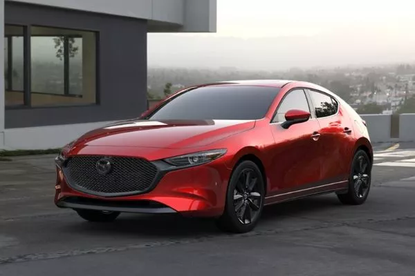 A red Mazda3