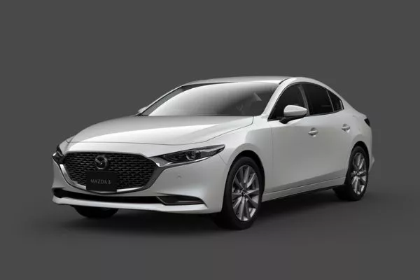 White Mazda3 front view