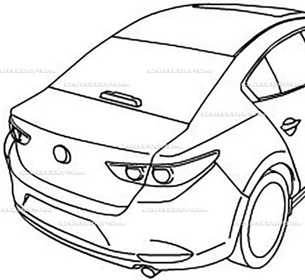 Mazda 3 2019 teaser illustrations angular rear