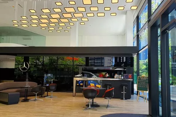 Bar area of the new showroom