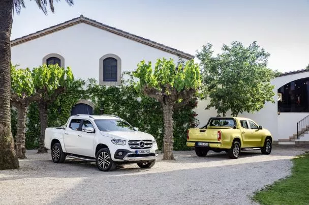 Two Mercedes X-Class pick-up trucks