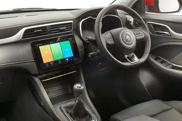 Interior view of the MG ZS