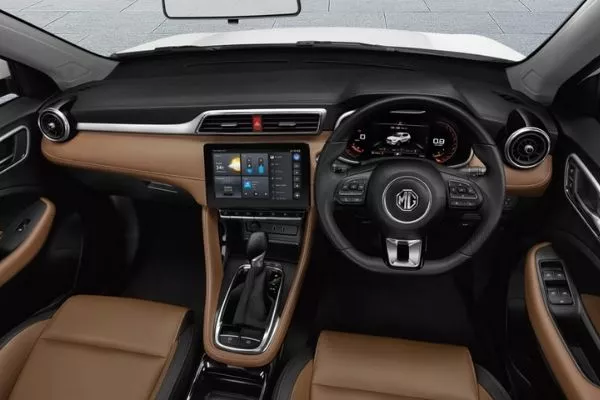 Interior view of 2021 MG ZS