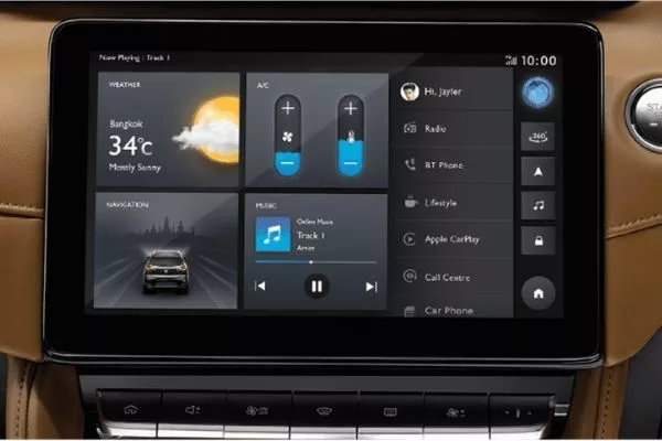 Infotainment screen of MG ZS