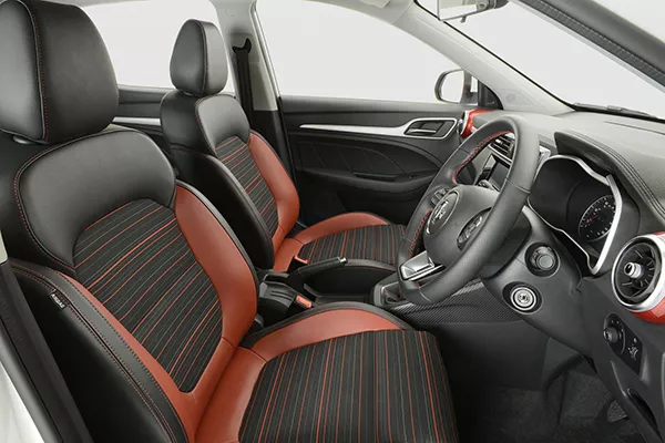 A picture of the interior of the Anfield edition MG ZS