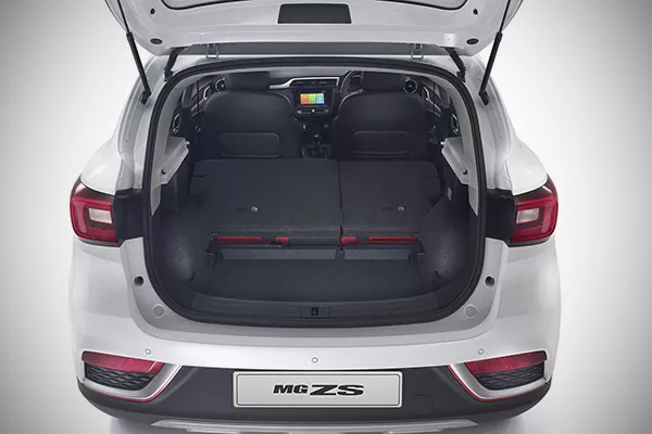 A picture of the MG ZS Anfield with its trunk open