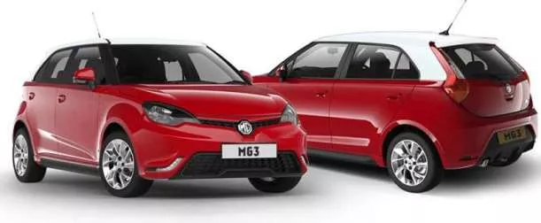 Two red Morris Garage cars 