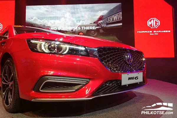 A front shot of the MG6 highlighting the grille and other parts of the front fascia