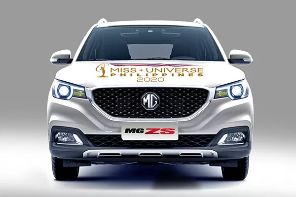 A picture of the MG ZS with Miss Universe PH liveries.