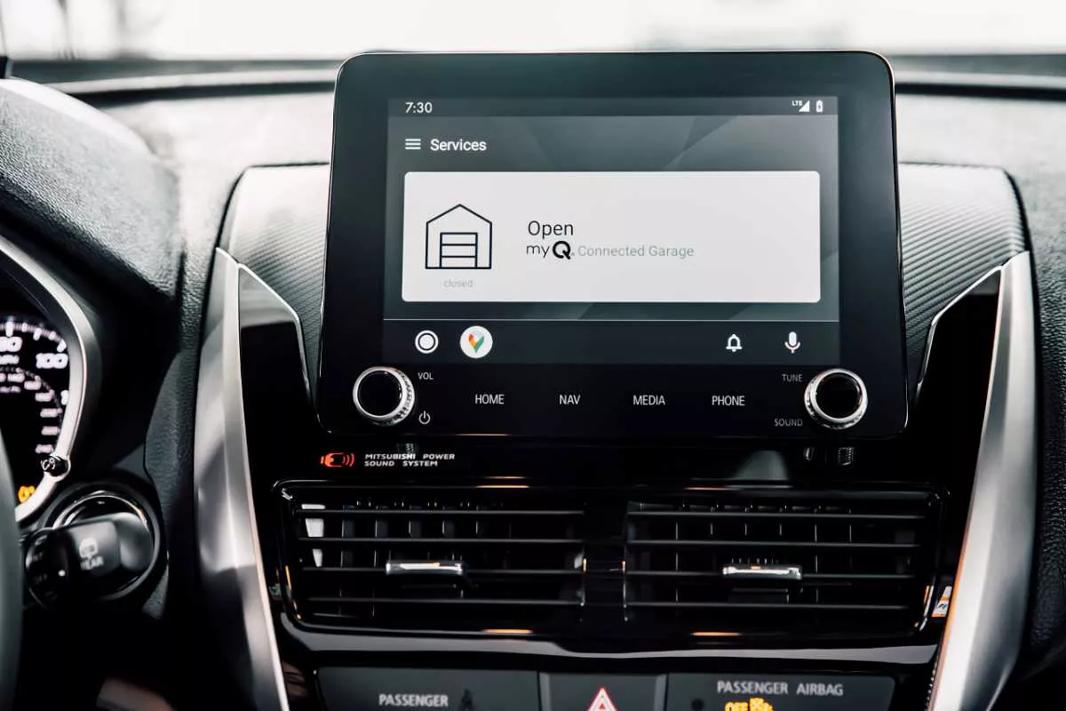 The myQ Connected Garage on a Mitsubishi vehicle