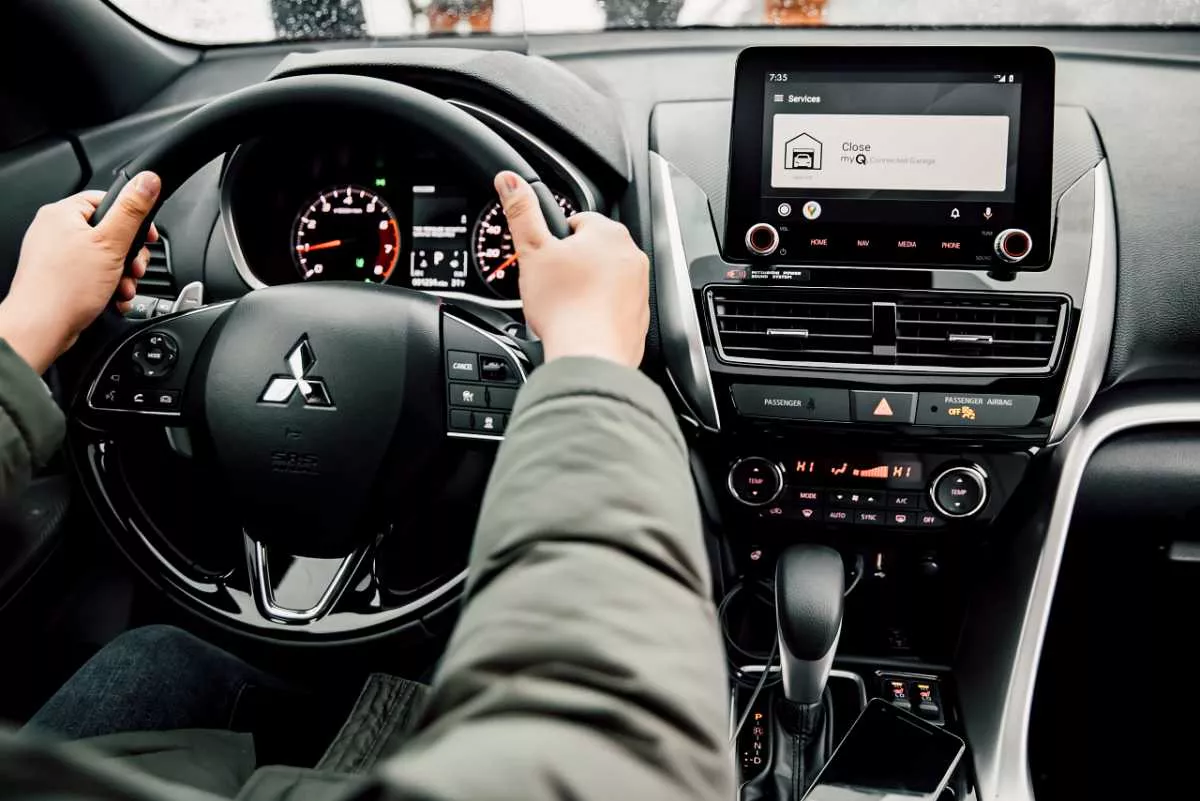 Interior of a Mitsubishi vehicle