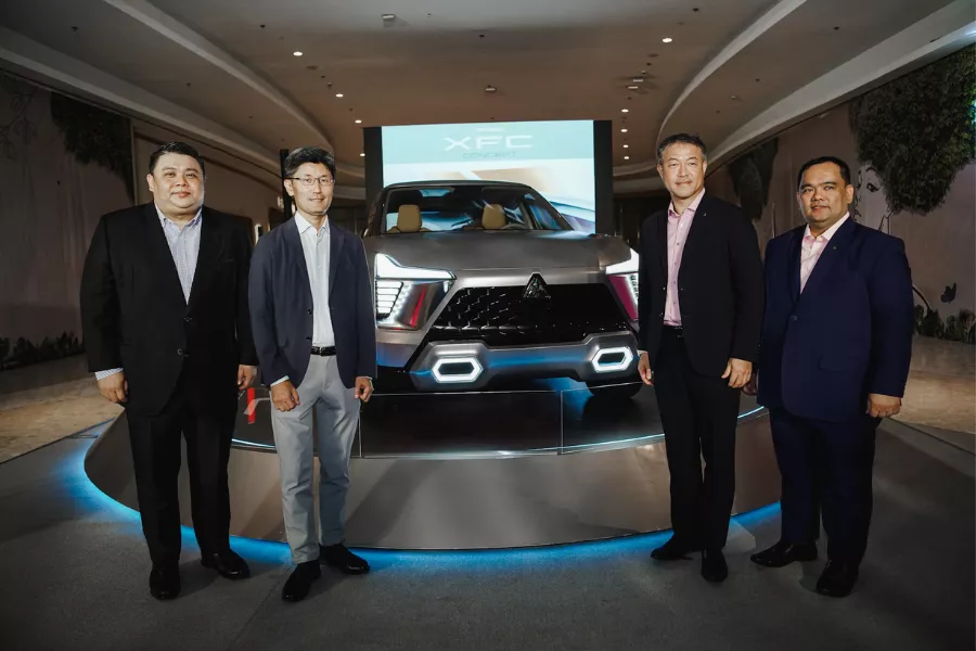 MMPC executives joined the event including President and CEO Takeshi Hara Mitsubishi XFC Concept front view