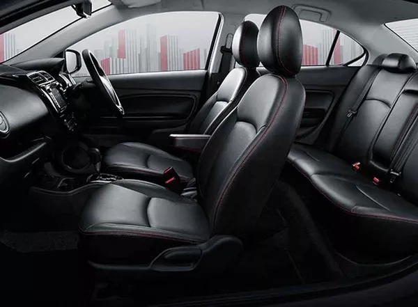 Interior changes are not quite as remarkable as the exterior upgrades Mitsubishi Mirage G4 2019 seats