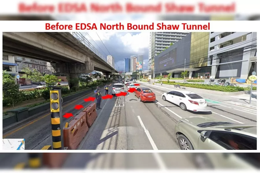 MMDA stop-&-go traffic scheme at EDSA Shaw Northbound