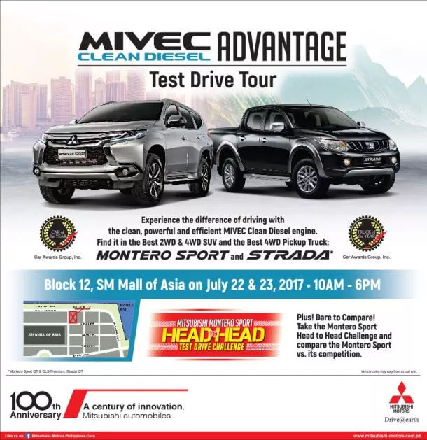 The MIVEC Clean Diesel Advantage Test Drive Tour's offical poster