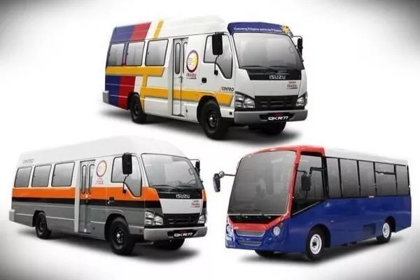 A picture of several modern jeepneys