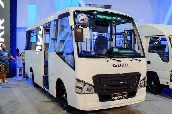 Isuzu e-jeepney at a transport show