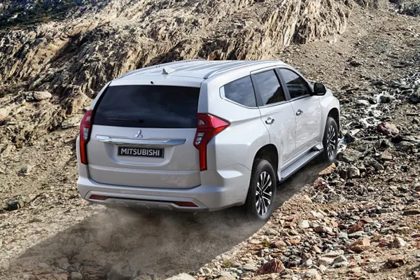 A picture of the Montero Sport climbing a hill
