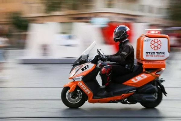 Here's an example from Israel. This means for sure that a responding medic is able to beat the gridlock A first aid responder riding a motorcycle