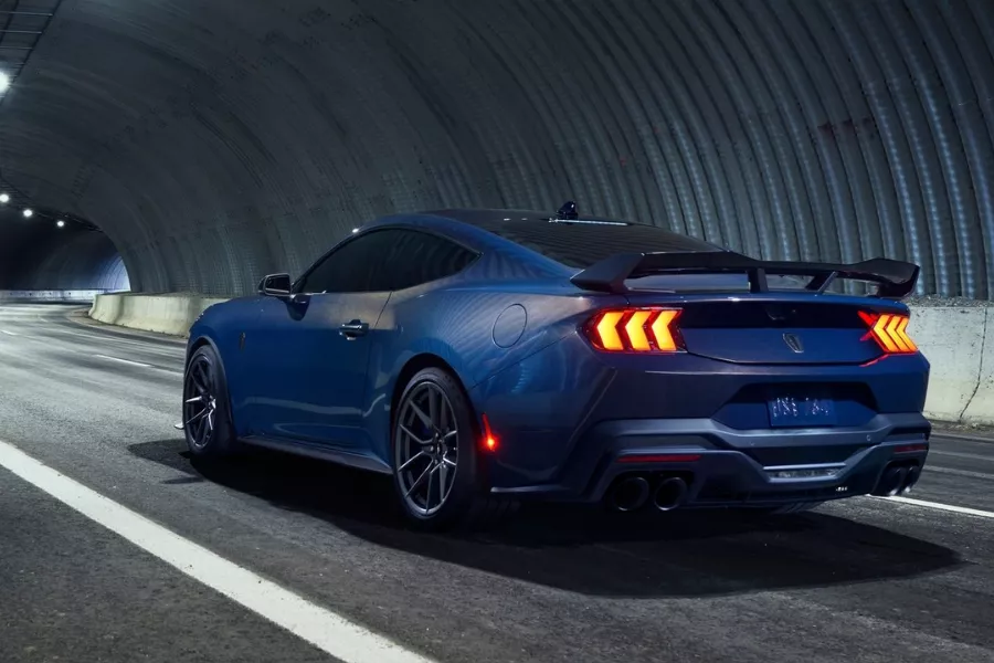 Mustang Dark Horse from the rear A picture of the rear of the Ford Mustang Dark Horse