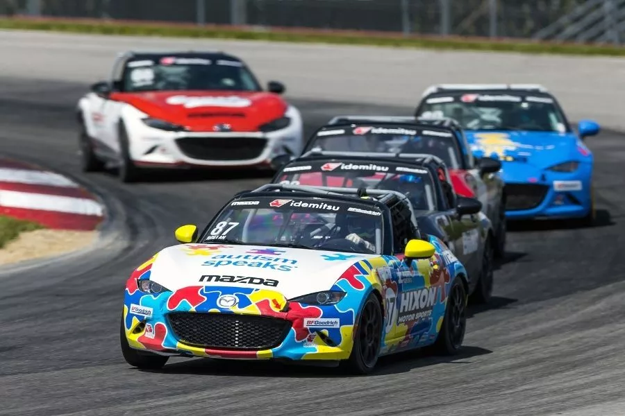 A picture of MX-5s racing