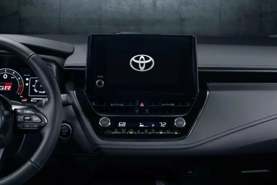 A closer look at the GR Corolla's touchscreen A picture of the GR Corolla's headunit