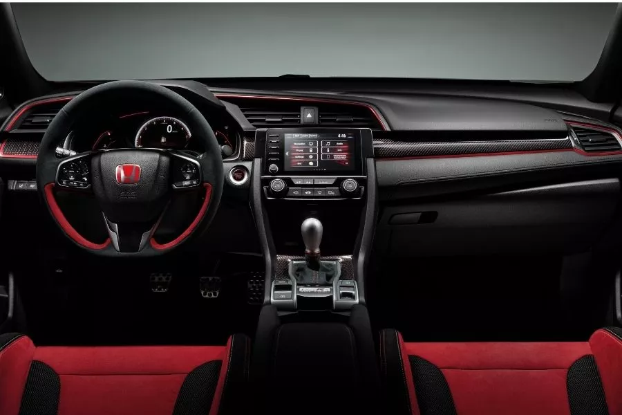 A picture of the interior of the Honda Civic Type R