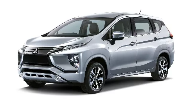 The car is compact yet roomy enough to accommodate up to 7 people in comfort Mitsubishi's next-gen MPV angular front view