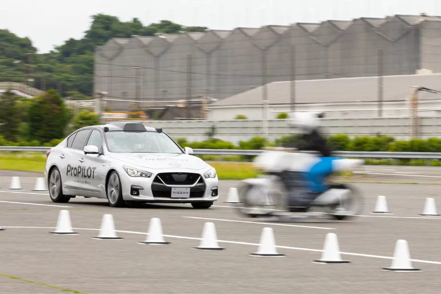 Nissan intersection collision avoidance demonstration