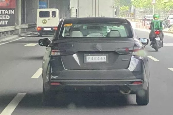 Camouflaged Nissan Almera rear view