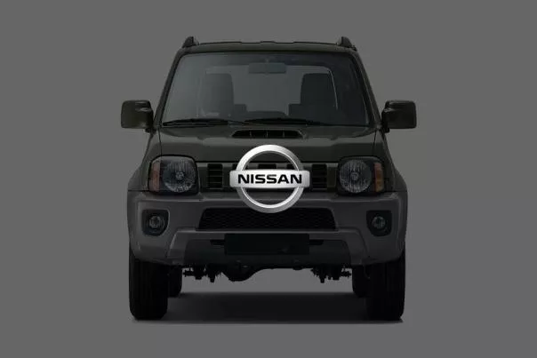 Front view of a Nissan car