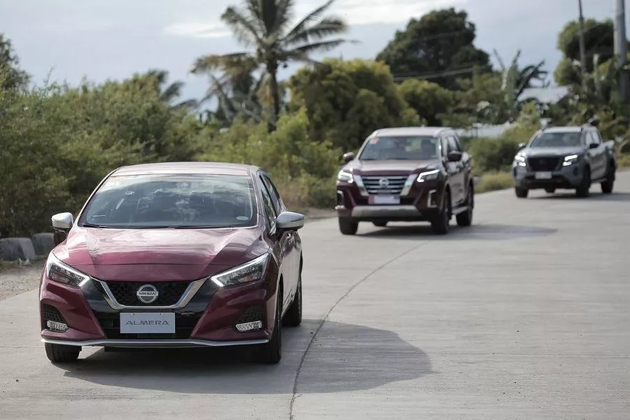 Nissan Almera with Nissan Terra and Nissan Navara