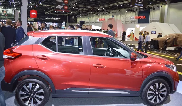 side of the Nissan Kicks at 2017 Dubai Motor Show