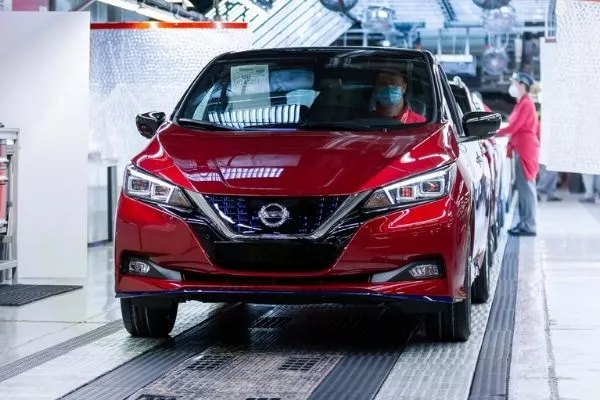 A red Nissan LEAF going out of production