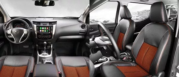 A picture of the interior of the Navara 2019 Black Edition