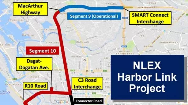 map of NLEX Harbor Link Project