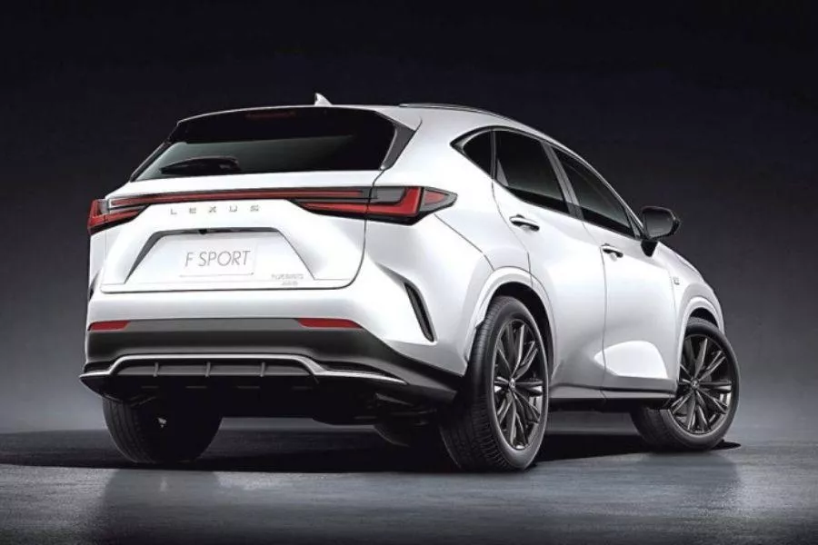 A picture of the rear of the 2022 Lexus NX 350 F Sport