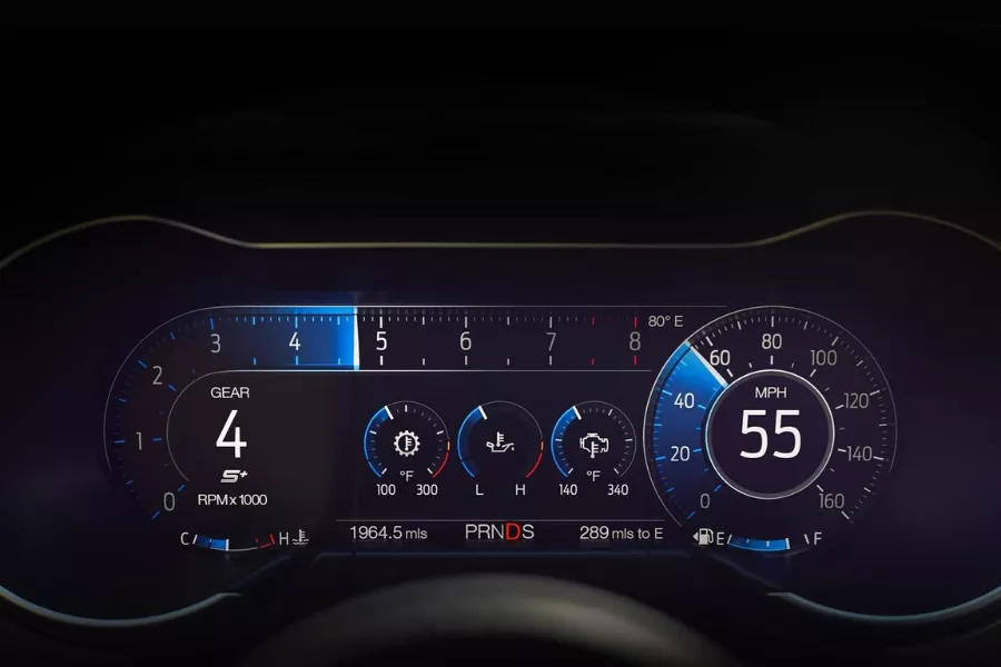 The old Mustang's gauge cluster