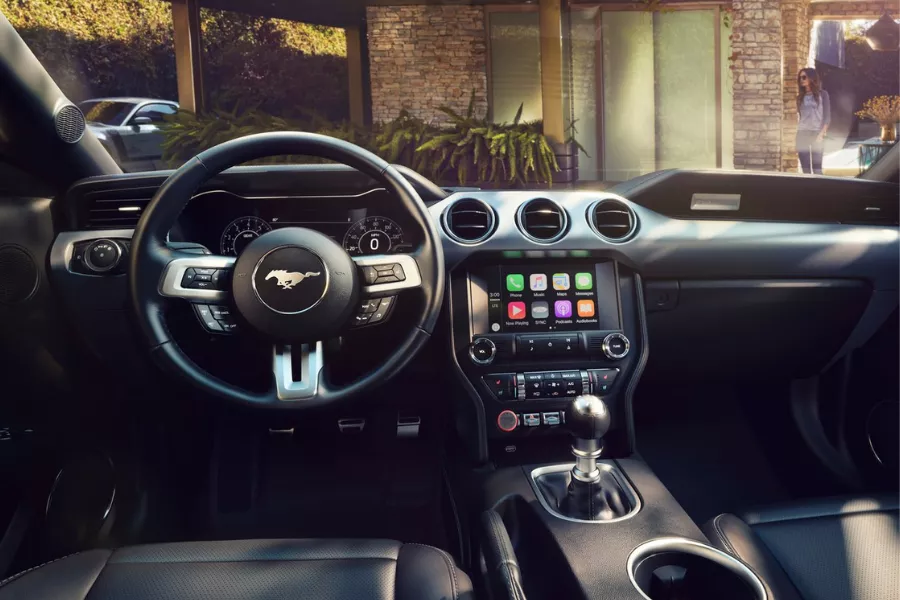 The outgoing Mustang's cockpit