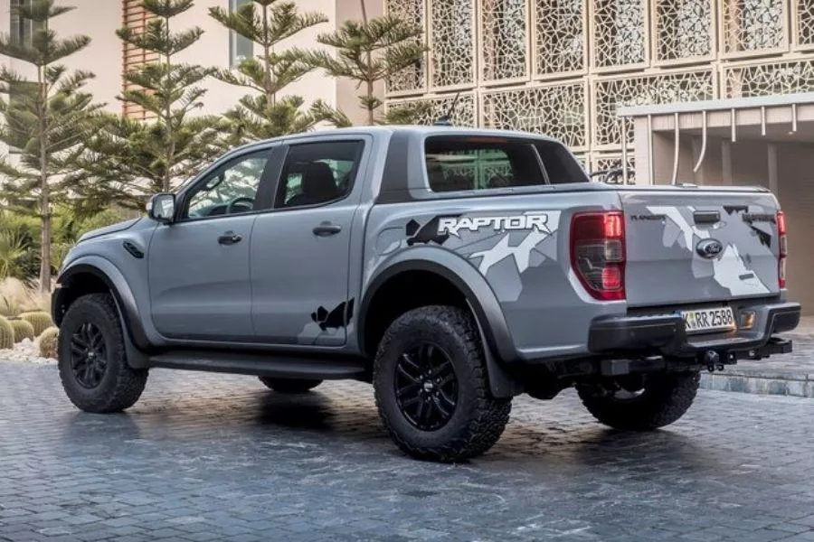 The current Philippine-spec Ford Ranger Raptor uses a 2.0-biturbo diesel engine A quarter rear shot of the Ranger Raptor