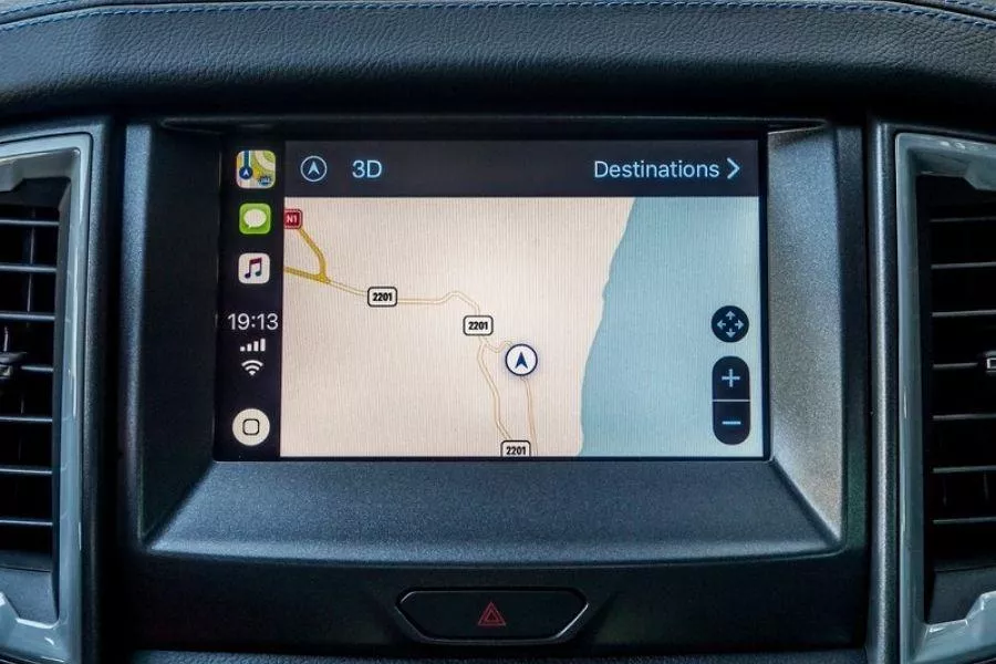 The old model's touchscreen headunit A picture of the old Ranger Raptor's touchscreen