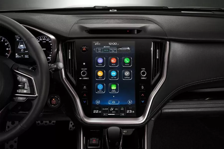 A picture of the Outback's touchscreen headunit